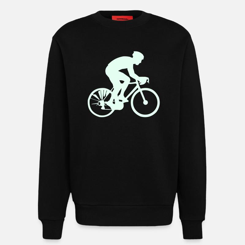 Cyclist Silhouette Mint - Sweatshirt - made by SPREAD  - SOLID BLACK
