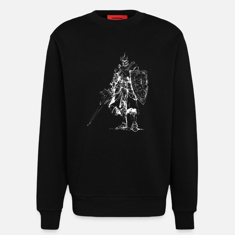 Heraldic Knight with Shield - Sweatshirt - made by SPREAD - SOLID BLACK