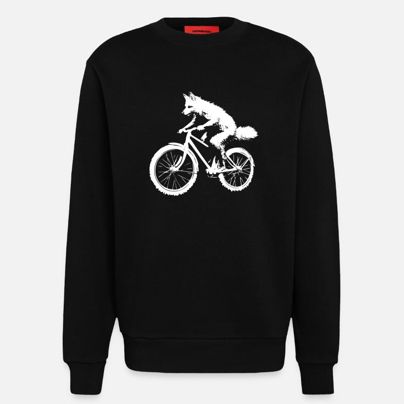 Bicycle Fox - Sweatshirt - made by SPREAD  - SOLID BLACK