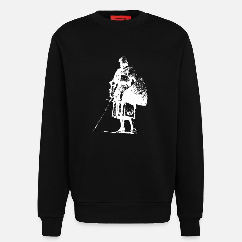 Einsamer Ritter mit Banner-Silhouette - Sweatshirt - made by SPREAD  - SOLID BLACK