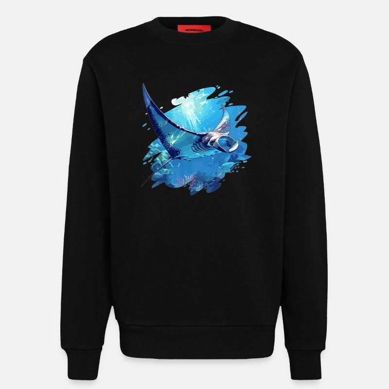 Rochen Mantarochen - Sweatshirt - made by SPREAD - SOLID BLACK