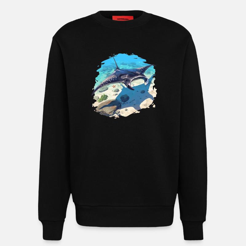 Rays Manta Rays - Sweatshirt - made by SPREAD  - SOLID BLACK