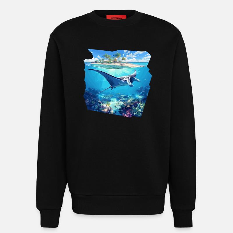 Rays Manta Rays - Sweatshirt - made by SPREAD  - SOLID BLACK