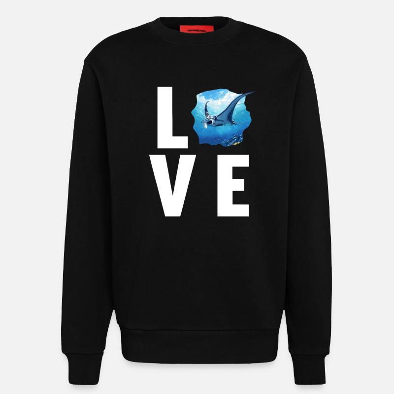 Rays Manta Rays - Sweatshirt - made by SPREAD - SOLID BLACK