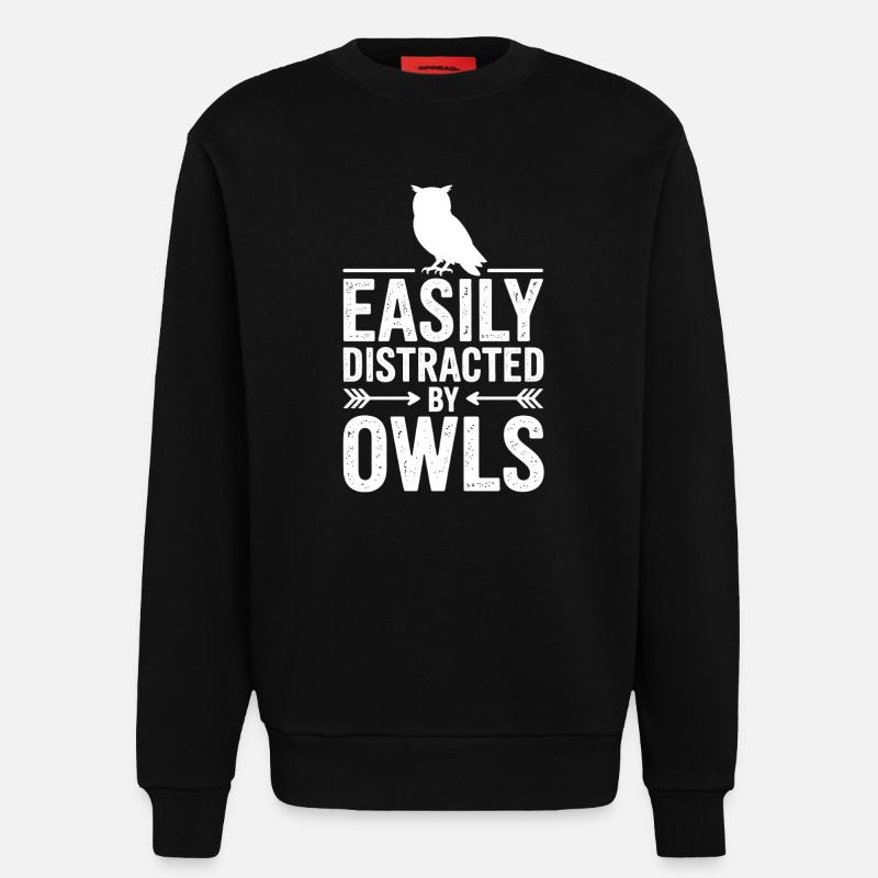 Eulen Sprüche Eule Lustiges Eulen Geschenk - Sweatshirt - made by SPREAD  - SOLID BLACK