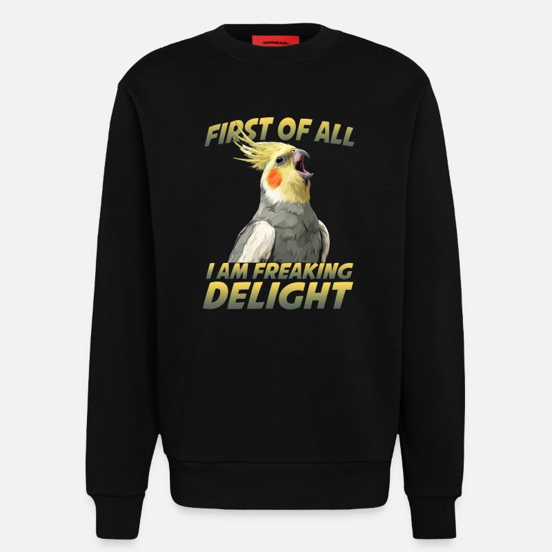 Humour de calopsitte Oiseau Calopsitte Perroquet - Sweat bio décontracté fabriqué en UE - SOLID BLACK