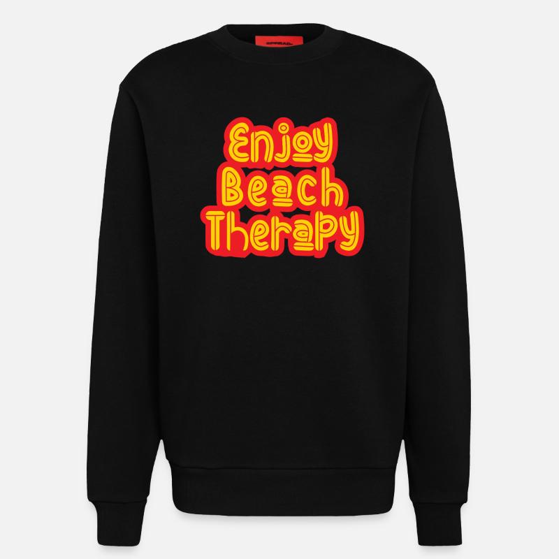 Enjoy Beach Therapy - Sweatshirt - made by SPREAD - SOLID BLACK