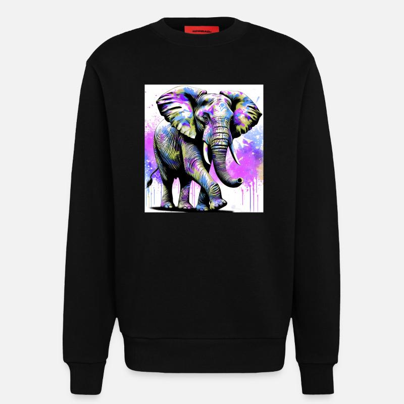 elephant - Sweatshirt - made by SPREAD  - SOLID BLACK