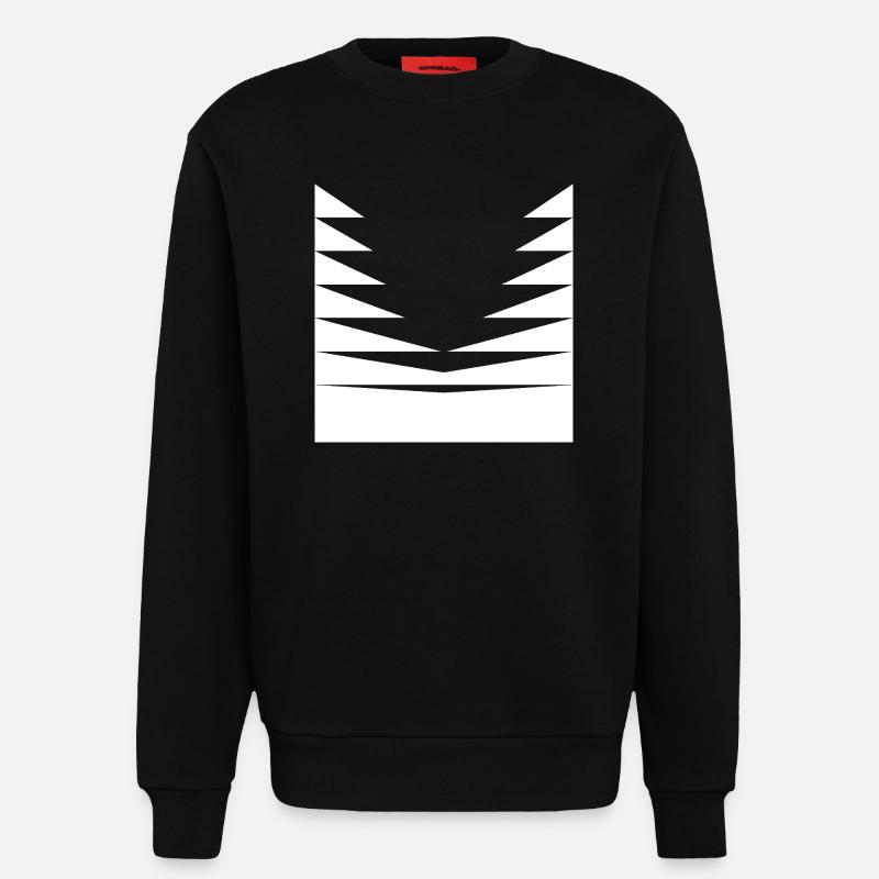 Conception du motif triangle - Sweat bio décontracté fabriqué en UE - SOLID BLACK