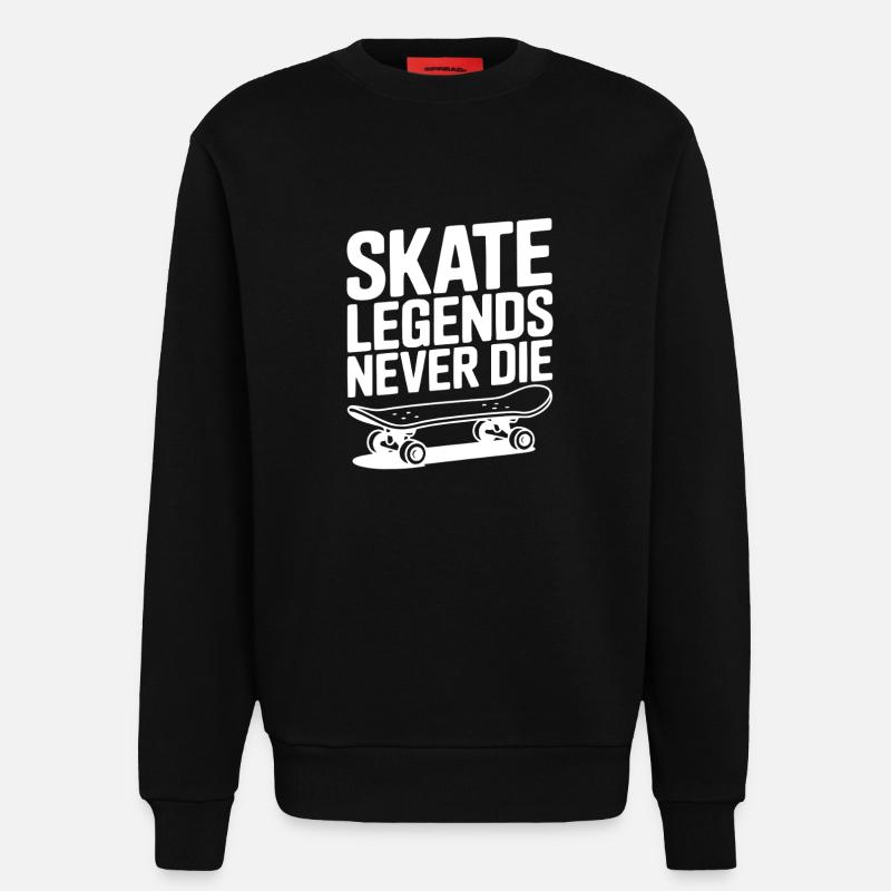Skate Legends Never Die - Sweatshirt - made by SPREAD  - SOLID BLACK