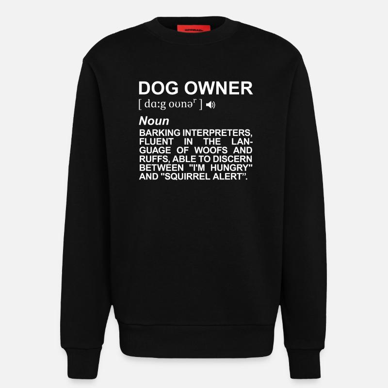 Description du propriétaire de chien - Sweat bio décontracté fabriqué en UE - SOLID BLACK