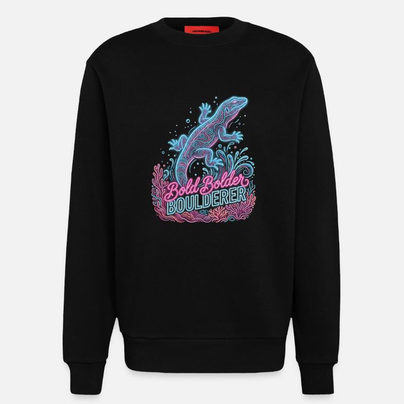 Bouldering Bold Bolder Boulderer - Sweat bio décontracté fabriqué en UE - SOLID BLACK