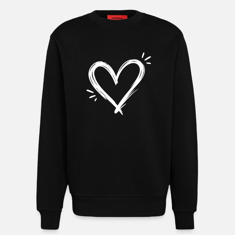 Herz - Sweatshirt - made by SPREAD - SOLID BLACK