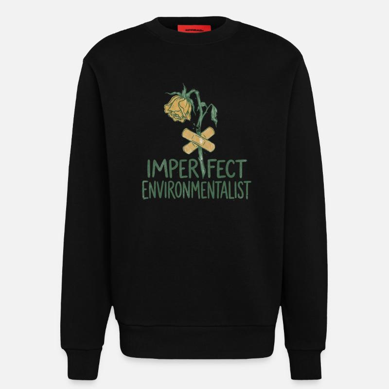 Broken Flower - Sweatshirt - made by SPREAD  - SOLID BLACK