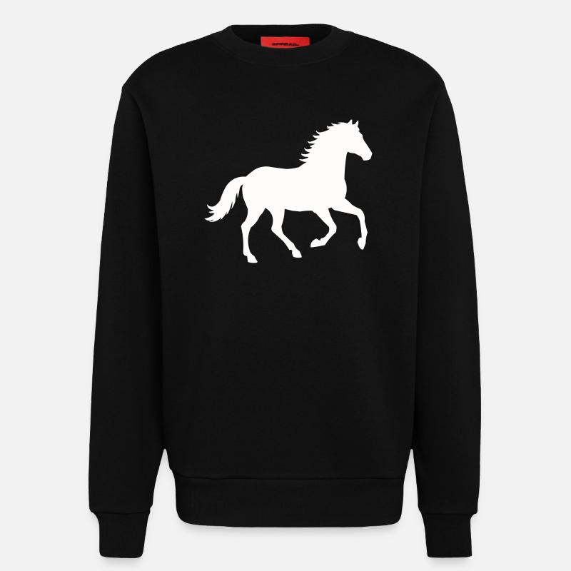 Silhouette eines wilden Pferdes - Sweatshirt - made by SPREAD  - SOLID BLACK