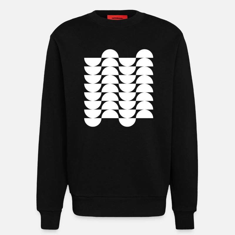 Wavegrid Half-Circle Pattern - Sweatshirt - made by SPREAD - SOLID BLACK
