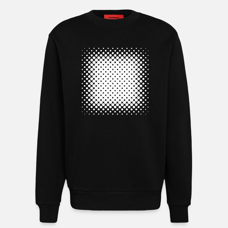 Radial Halftone Square - Sweatshirt - made by SPREAD - SOLID BLACK
