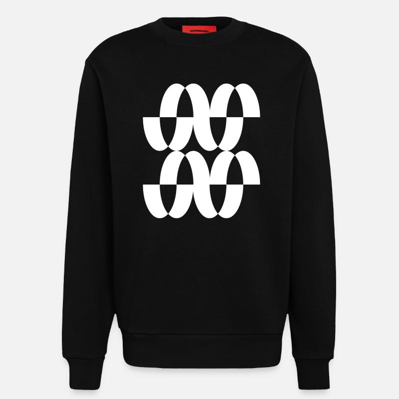 Interlaced Ring Mesh - Sweatshirt - made by SPREAD  - SOLID BLACK