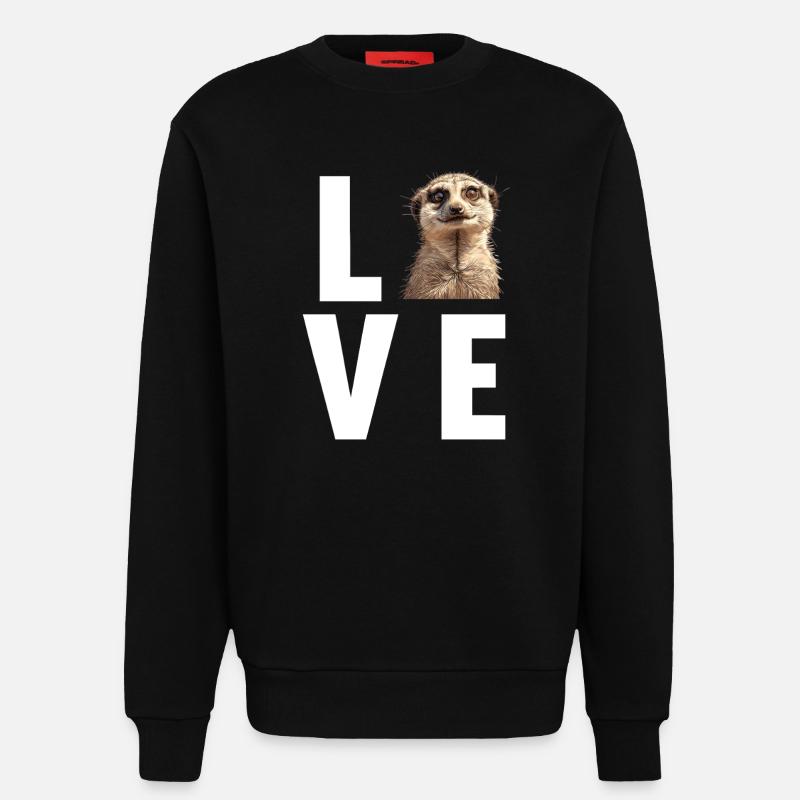 Meerkat Erdmännchen - Sweatshirt - made by SPREAD  - SOLID BLACK