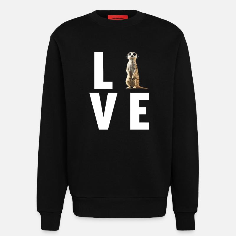Suricate Erdmännchen - Sweat bio décontracté fabriqué en UE - SOLID BLACK