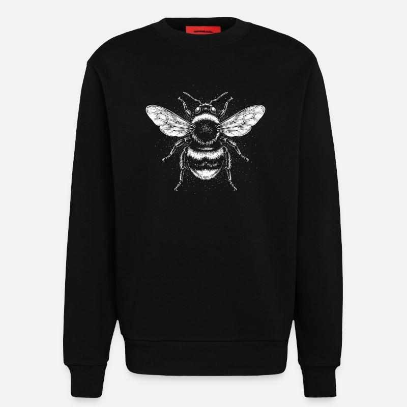 Conception monochrome de l’insecte abeille - Sweat bio décontracté fabriqué en UE - SOLID BLACK