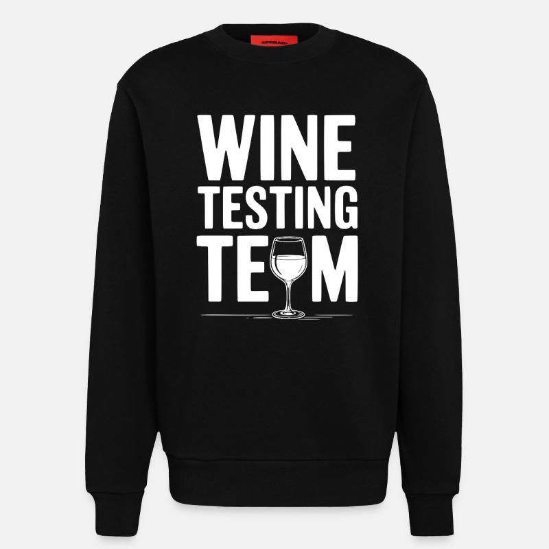 Wine Testing Team - Sweatshirt - made by SPREAD - SOLID BLACK
