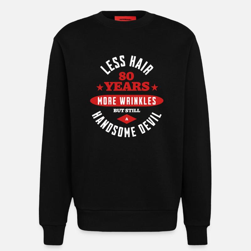 80 Years Handsome Devil - Sweatshirt - made by SPREAD - SOLID BLACK