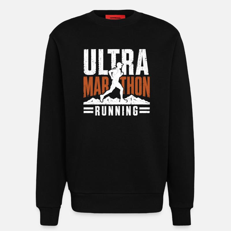 Course d’ultramarathon en détresse - Sweat bio décontracté fabriqué en UE - SOLID BLACK