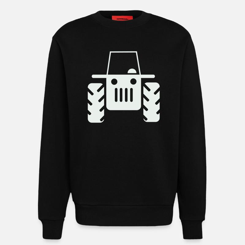Retro Traktor  - Sweatshirt - made by SPREAD  - SOLID BLACK