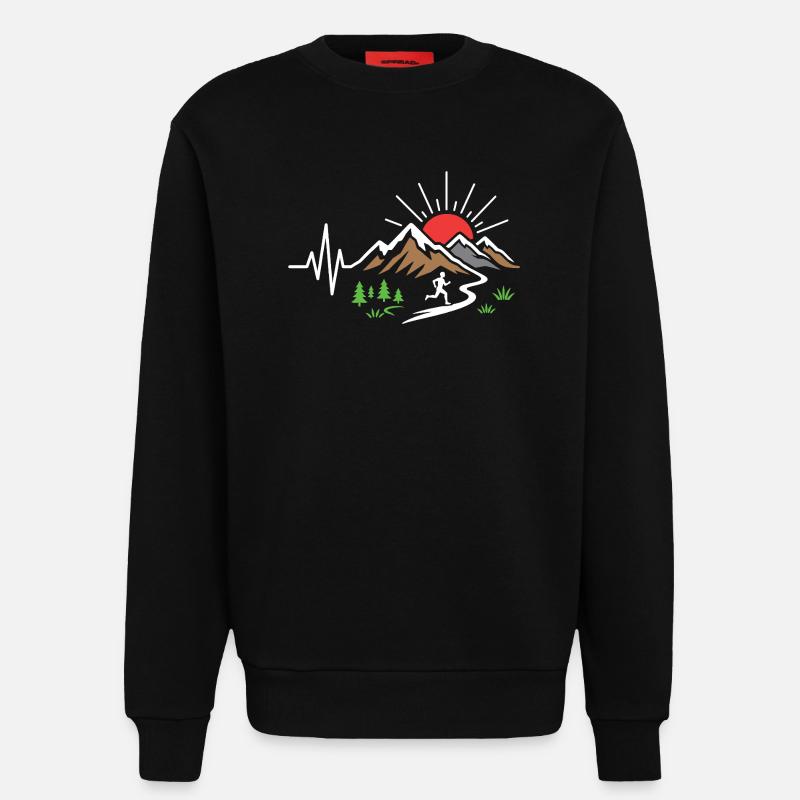 Course sur sentier - Sweat bio décontracté fabriqué en UE - SOLID BLACK