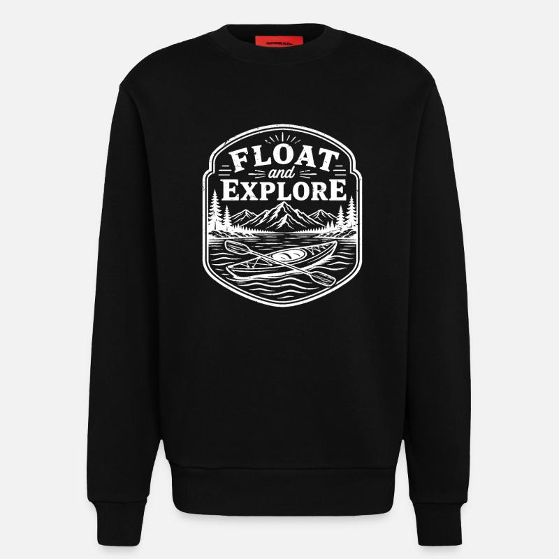 float and explore - Sweatshirt - made by SPREAD  - SOLID BLACK