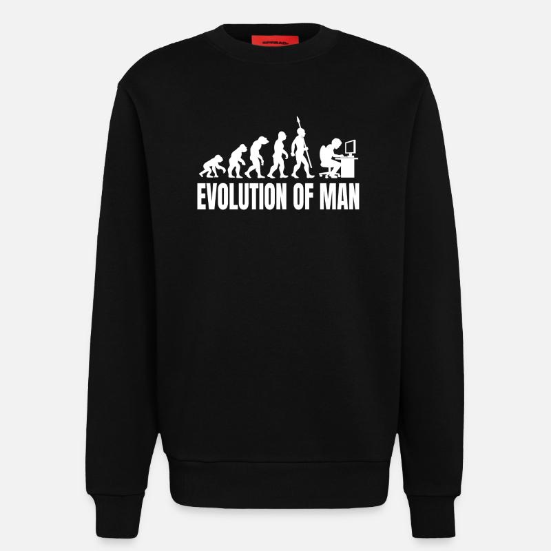 Programmeur Computer Freak Evolution Rétro - Sweat bio décontracté fabriqué en UE - SOLID BLACK