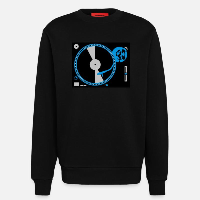 turntables - Sweatshirt - made by SPREAD  - SOLID BLACK