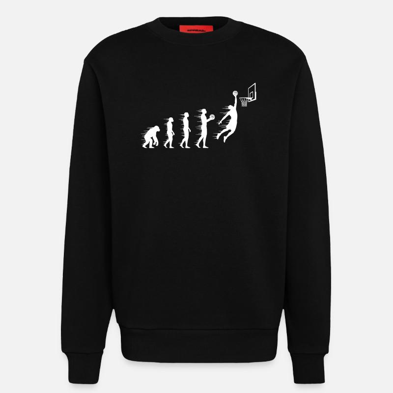 Évolution du saut au basket - Sweat bio décontracté fabriqué en UE - SOLID BLACK