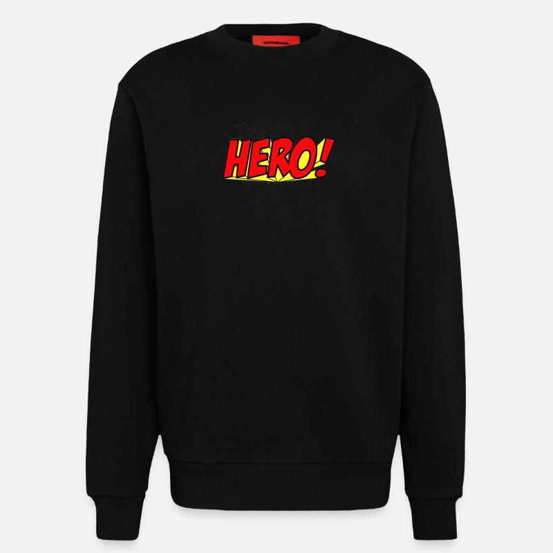 Superhelden Comics Geschichte Illustration - Sweatshirt - made by SPREAD  - SOLID BLACK
