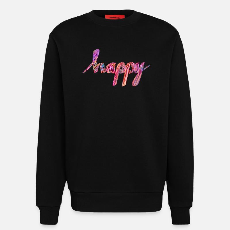 glücklich - Sweatshirt - made by SPREAD  - SOLID BLACK