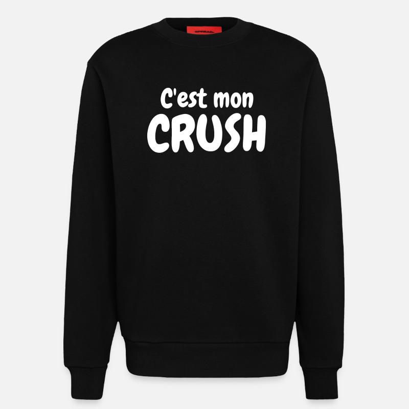 Crush, c'est mon Crush, béguin - Sweat bio décontracté fabriqué en UE - SOLID BLACK