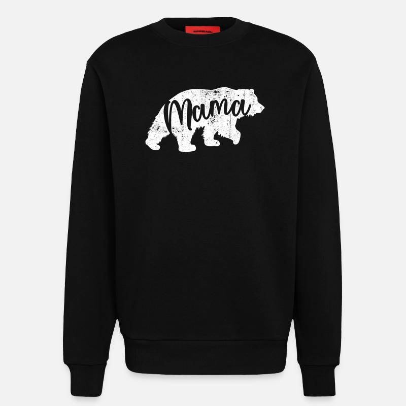 Mama Bear Script Logo - Sweat bio décontracté fabriqué en UE - SOLID BLACK