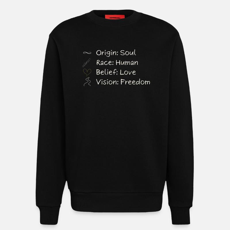 One Vision. One Freedom. One Humanity. - Sweatshirt - made by SPREAD  - SOLID BLACK