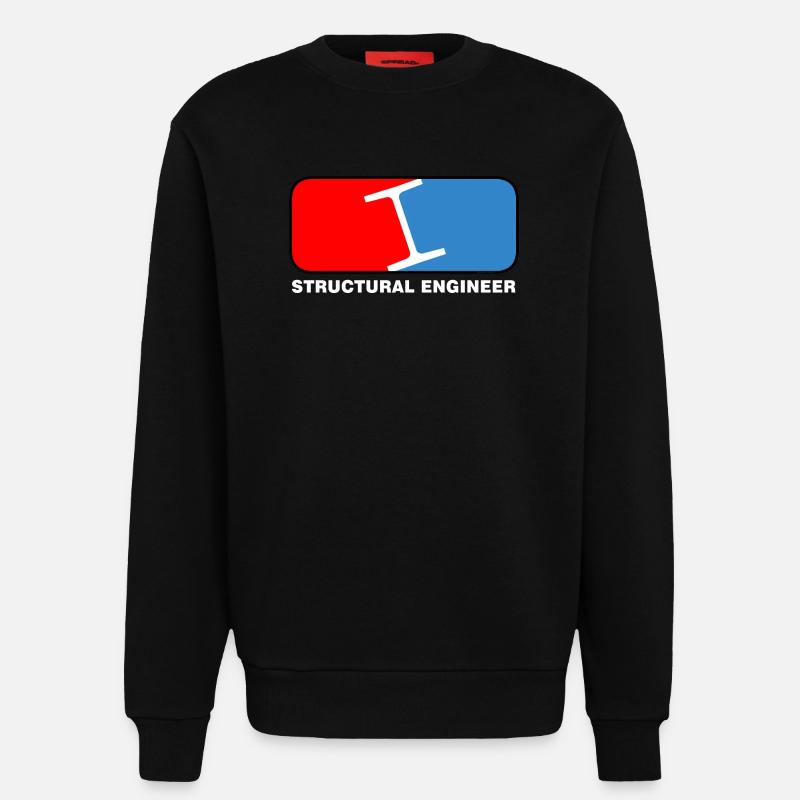 Structural Engineer League White Text - Sweat bio décontracté fabriqué en UE - SOLID BLACK