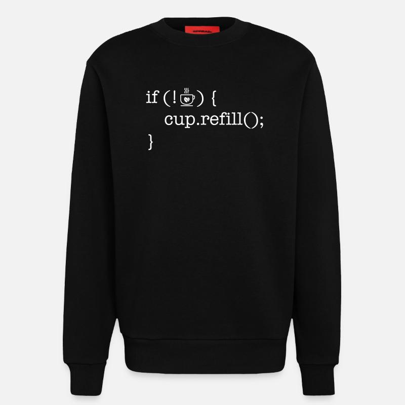 Coffee code lover software developer programmer - Sweatshirt - made by SPREAD - SOLID BLACK