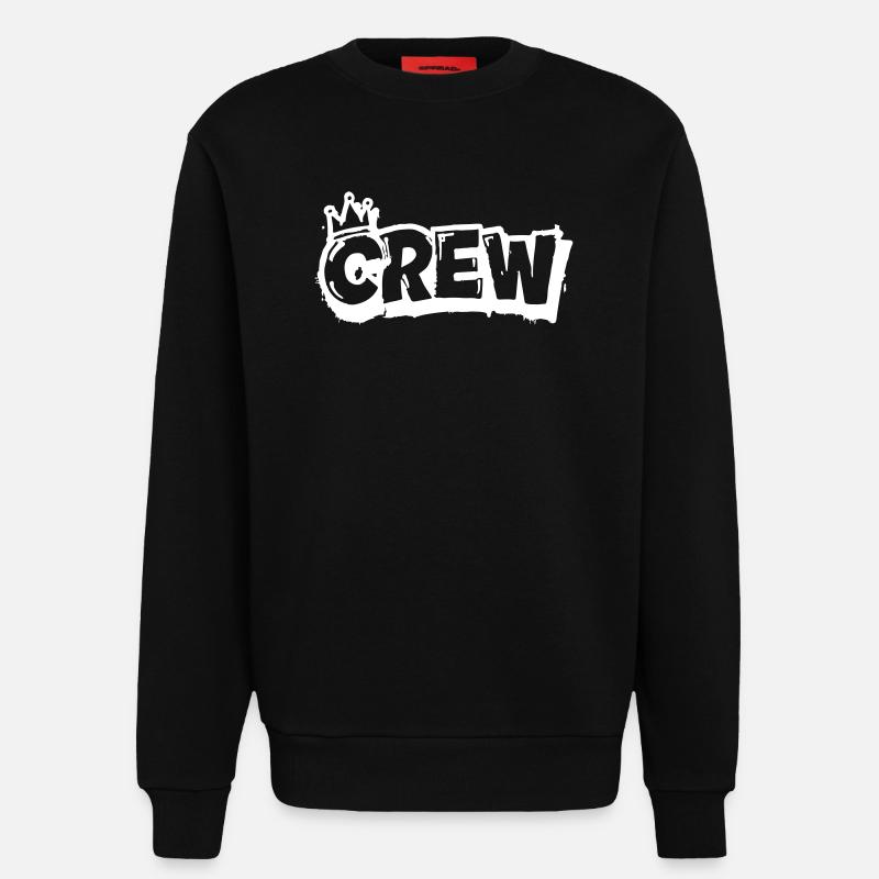 Graffiti de l’équipe - Sweat bio décontracté fabriqué en UE - SOLID BLACK