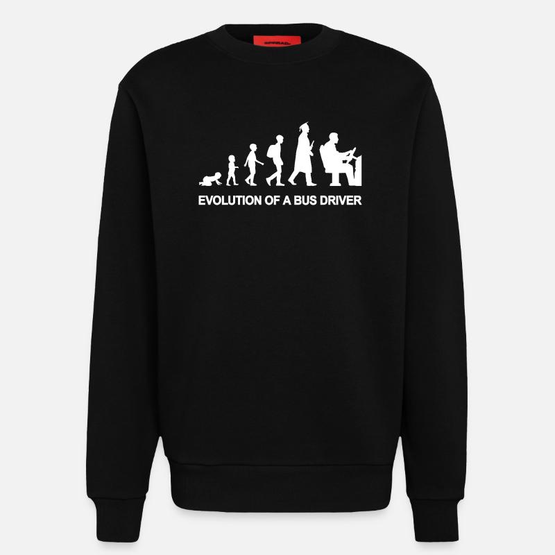 Évolution d’un chauffeur de bus - Sweat bio décontracté fabriqué en UE - SOLID BLACK