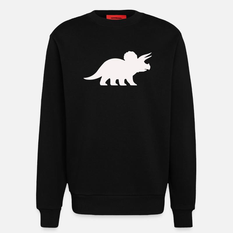 Triceratops Silhouette – Minimal Dino - Sweatshirt - made by SPREAD  - SOLID BLACK