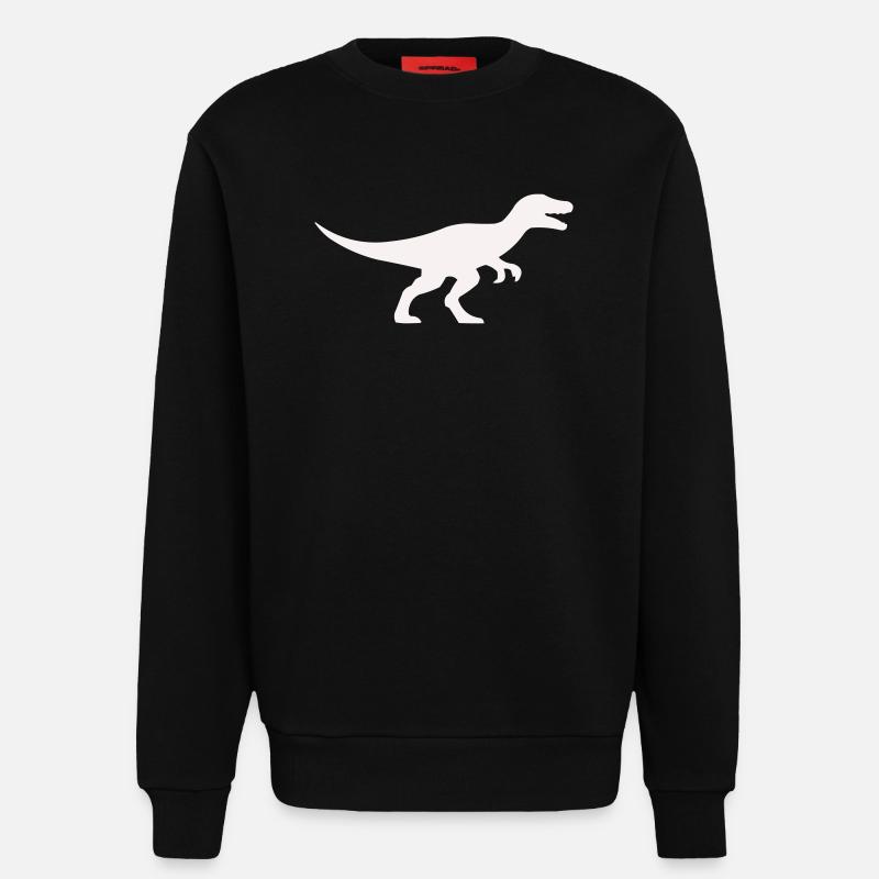 Raptor T Rex Silhouette - Sweat bio décontracté fabriqué en UE - SOLID BLACK