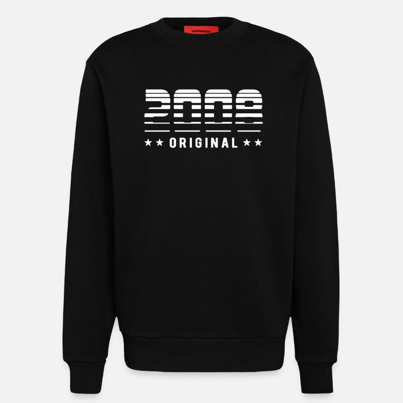 2008 Retrodesign original | Anniversaire - Sweat bio décontracté fabriqué en UE - SOLID BLACK
