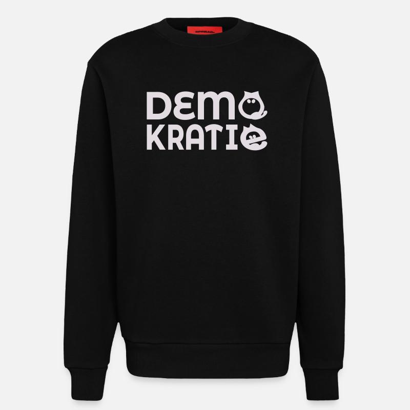 Cat Democracy - Sweatshirt - made by SPREAD  - SOLID BLACK