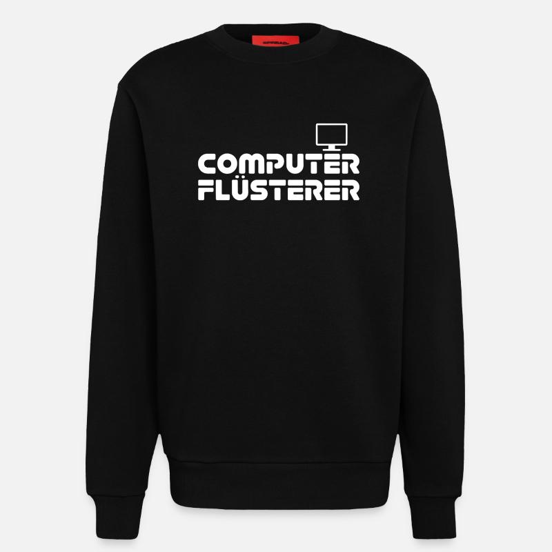Computer Flüsterer Retro-Print - Sweatshirt - made by SPREAD  - SOLID BLACK