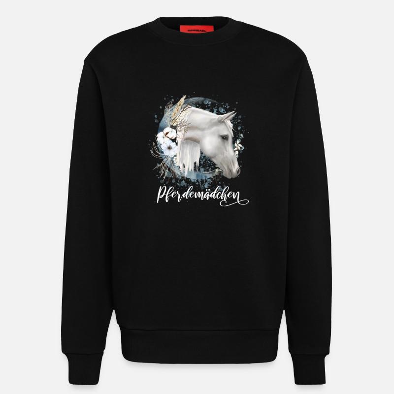 Pferdemädchen Pferde Geschenk Mädchen - Sweatshirt - made by SPREAD  - SOLID BLACK