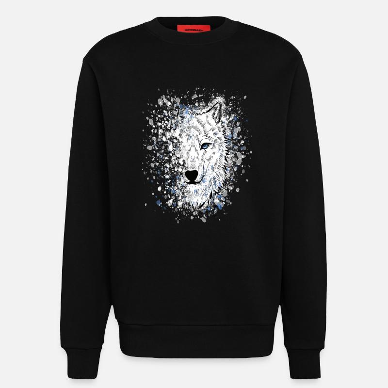 Polar Wolf White Wolf - Sweatshirt - made by SPREAD - SOLID BLACK